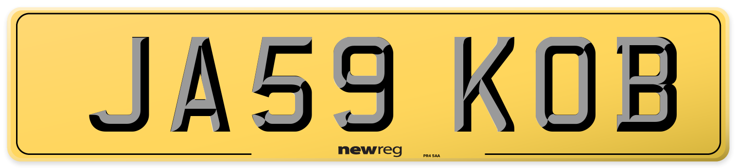 JA59 KOB Rear Number Plate