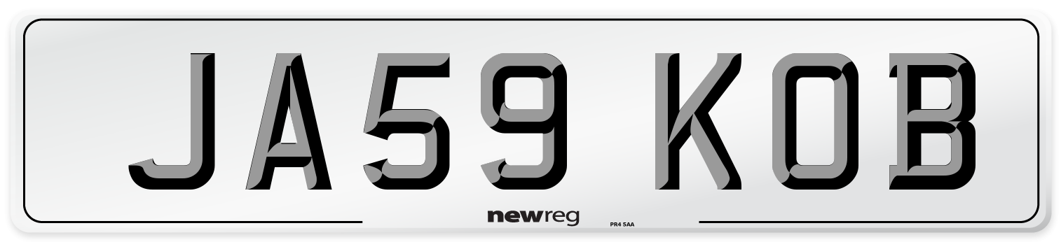 JA59 KOB Front Number Plate