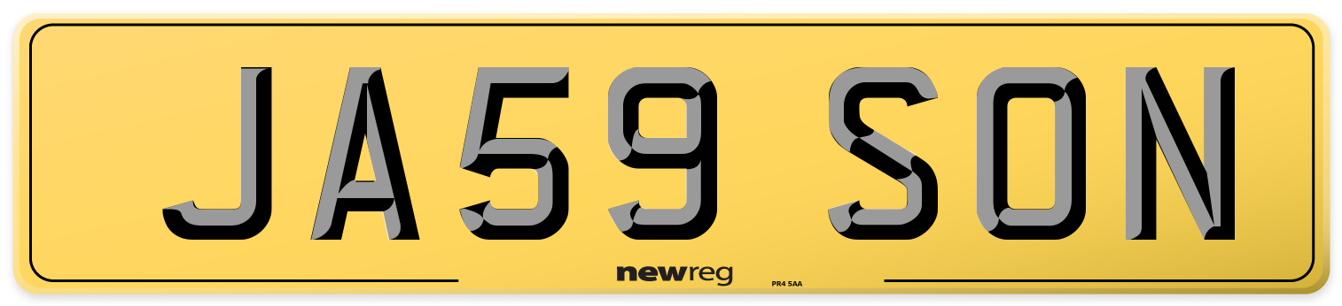 JA59 SON Rear Number Plate