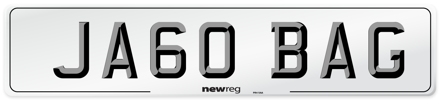 JA60 BAG Front Number Plate