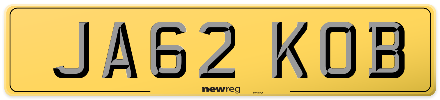 JA62 KOB Rear Number Plate