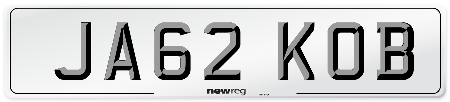 JA62 KOB Front Number Plate