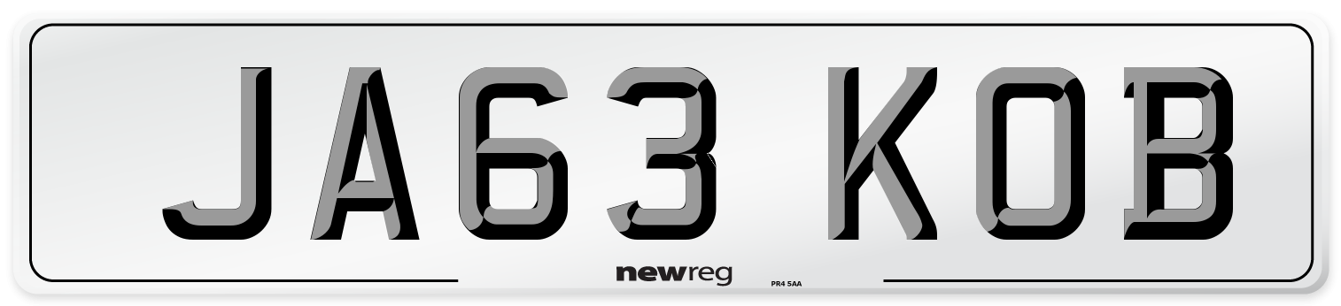 JA63 KOB Front Number Plate