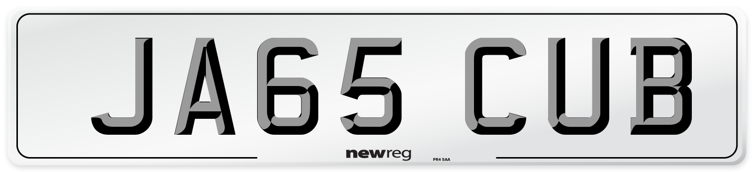 JA65 CUB Front Number Plate