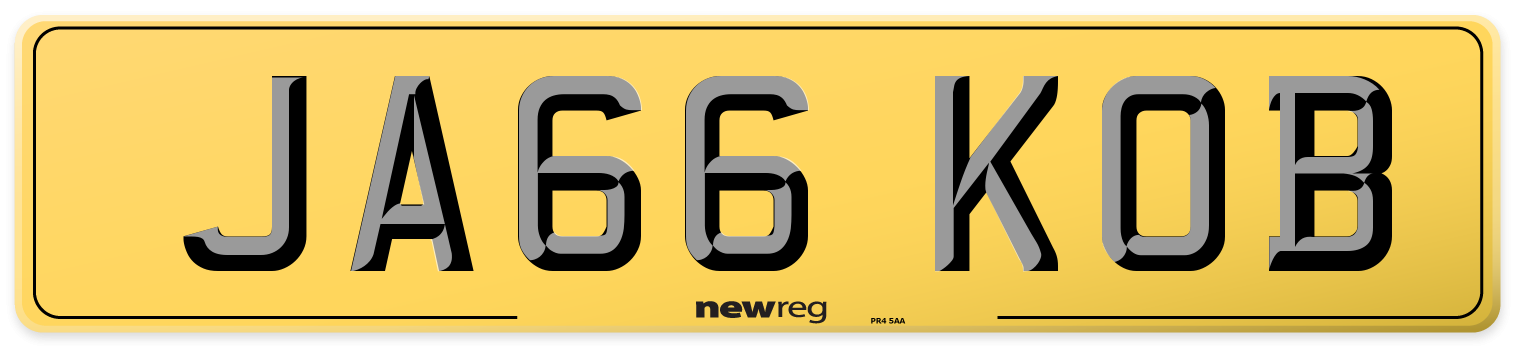 JA66 KOB Rear Number Plate