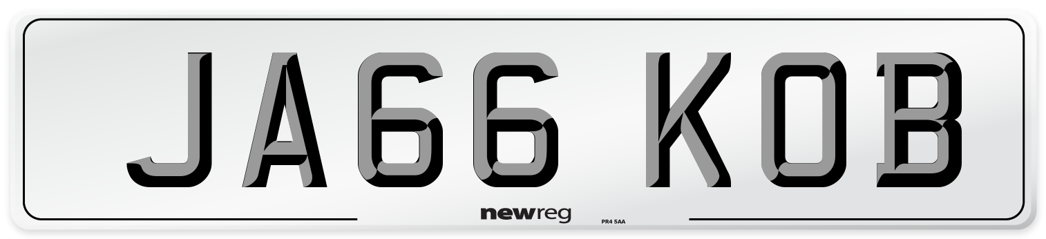 JA66 KOB Front Number Plate