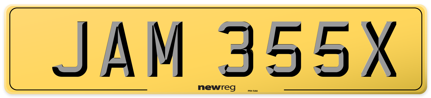 JAM 355X Rear Number Plate