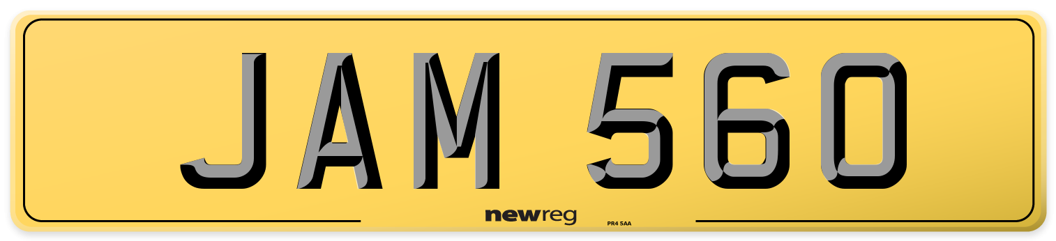 JAM 560 Rear Number Plate