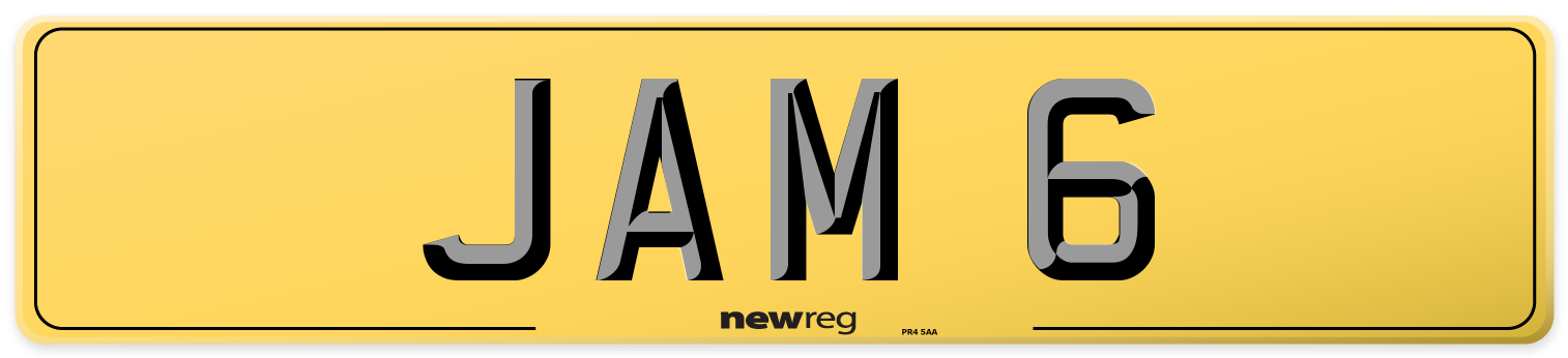 JAM 6 Rear Number Plate
