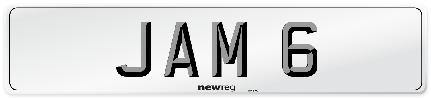 JAM 6 Front Number Plate