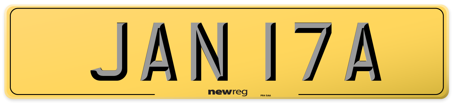 JAN 17A Rear Number Plate