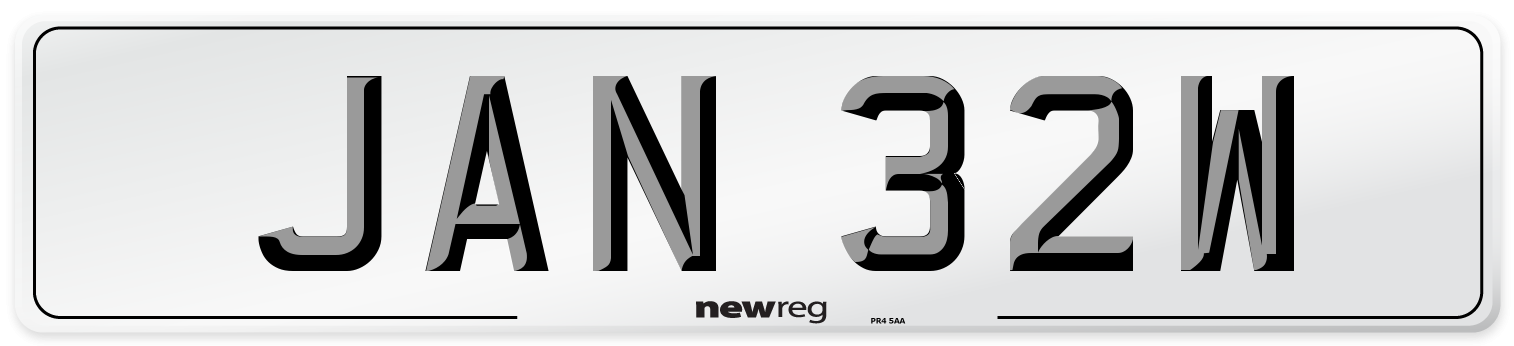JAN 32W Front Number Plate