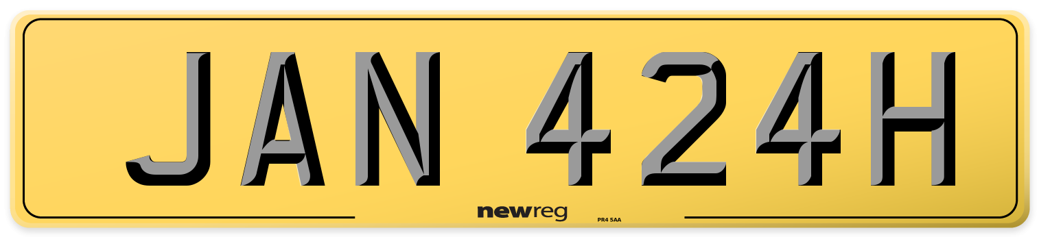 JAN 424H Rear Number Plate