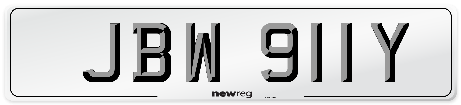 JBW 911Y Front Number Plate