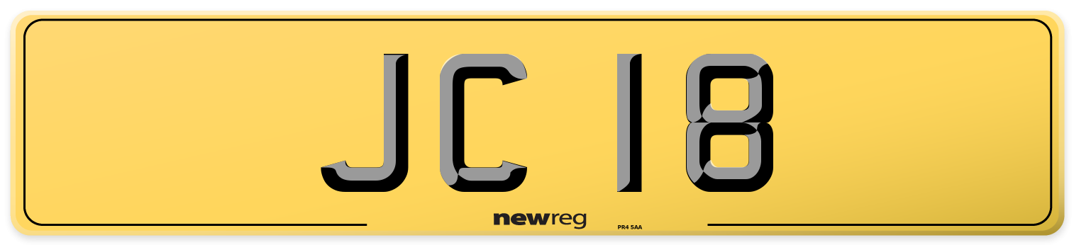 JC 18 Rear Number Plate
