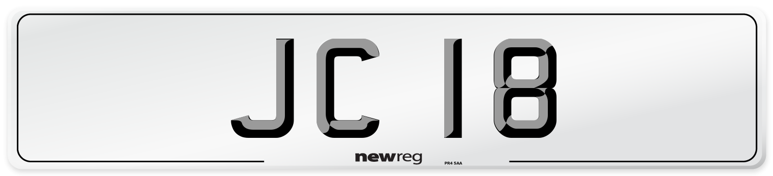 JC 18 Front Number Plate