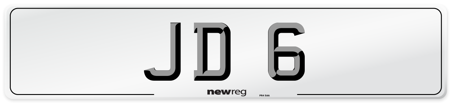 JD 6 Front Number Plate
