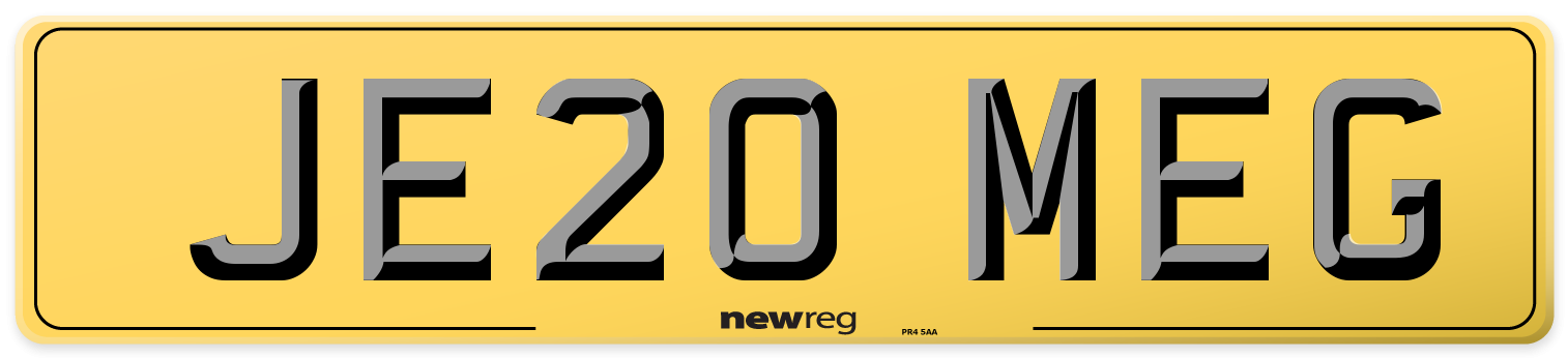 JE20 MEG Rear Number Plate