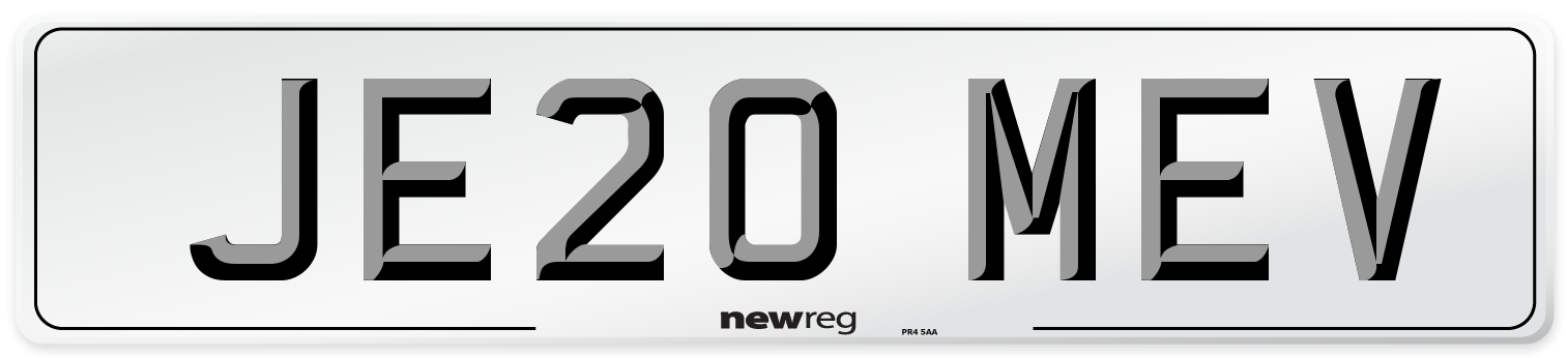 JE20 MEV Front Number Plate