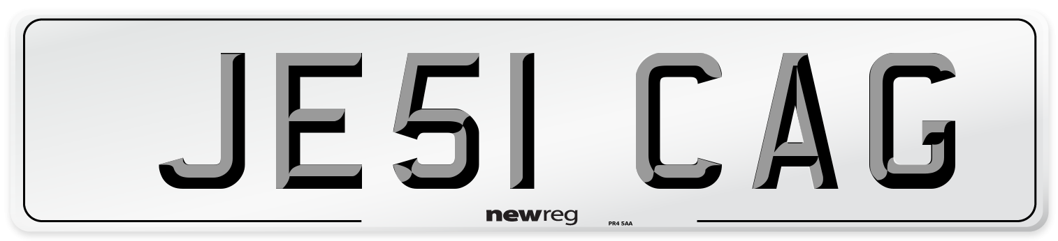 JE51 CAG Front Number Plate