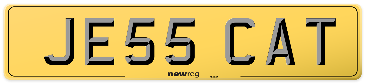 JE55 CAT Rear Number Plate