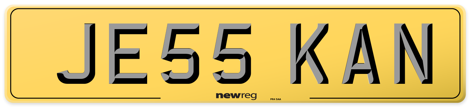 JE55 KAN Rear Number Plate