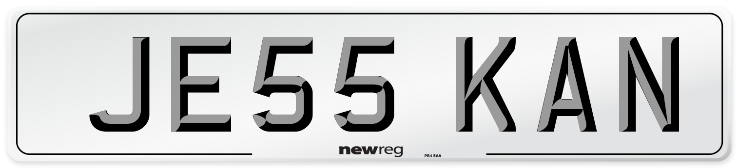 JE55 KAN Front Number Plate