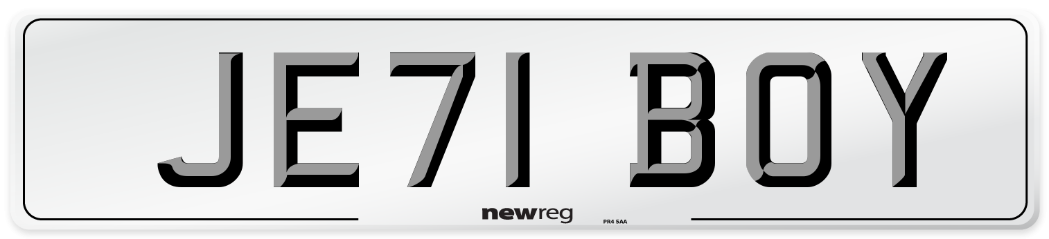JE71 BOY Front Number Plate