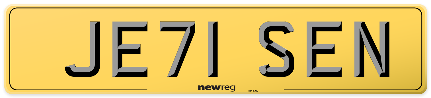 JE71 SEN Rear Number Plate