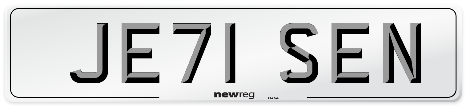 JE71 SEN Front Number Plate