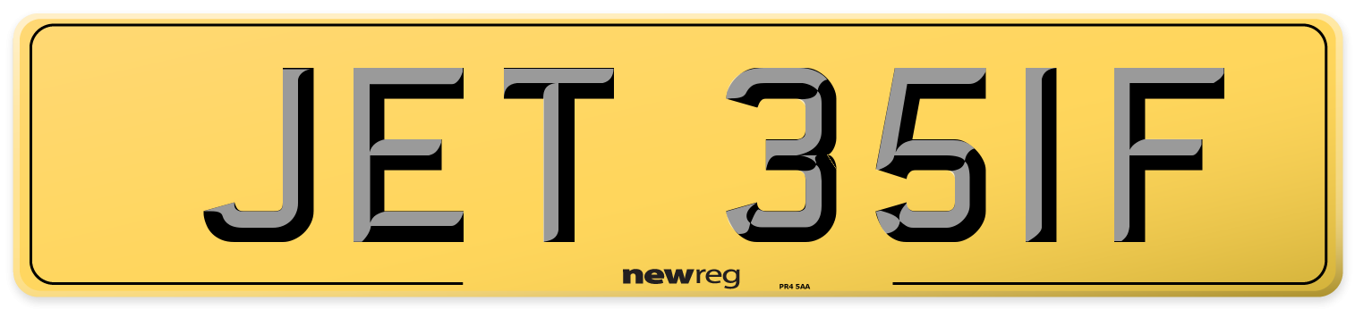 JET 351F Rear Number Plate