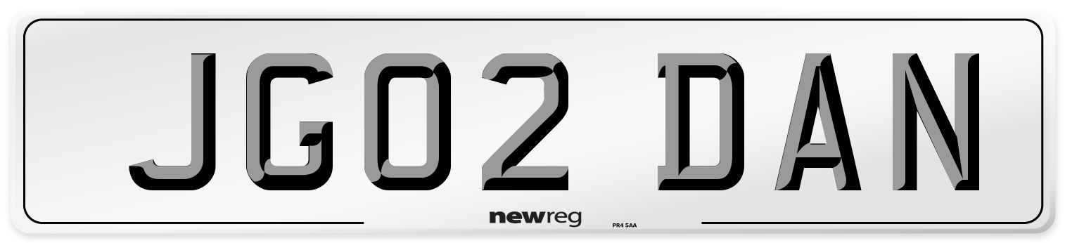JG02 DAN Front Number Plate