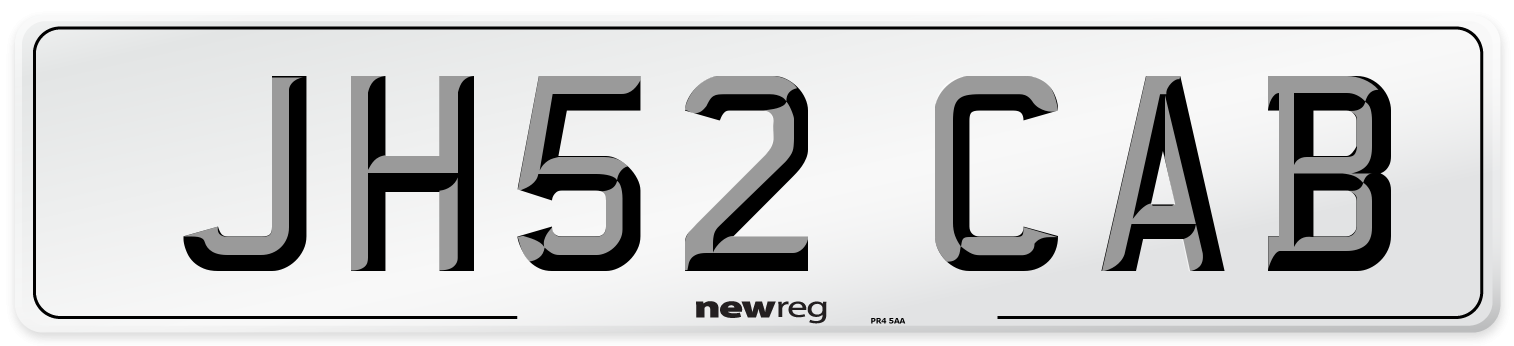 JH52 CAB Front Number Plate