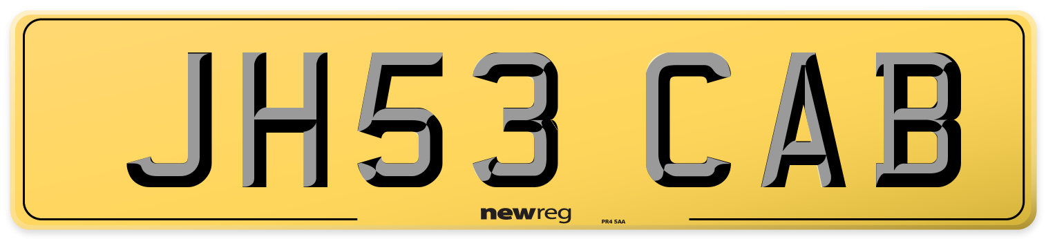 JH53 CAB Rear Number Plate