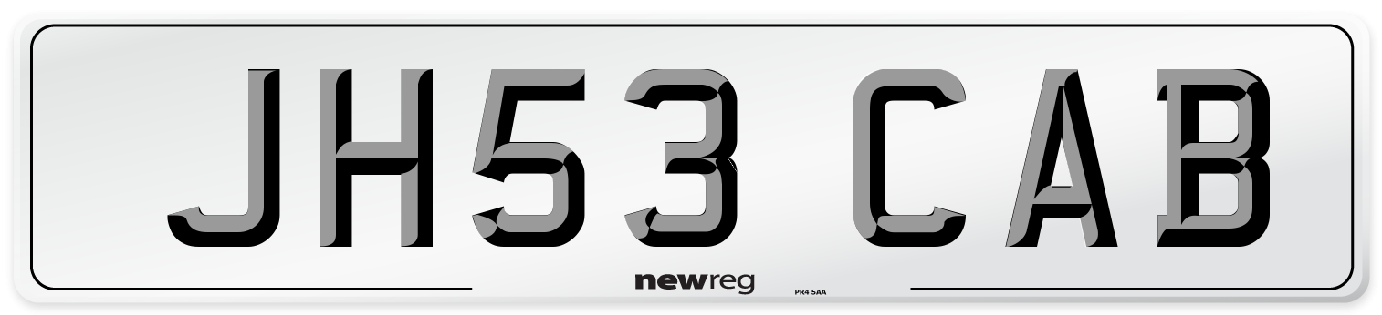 JH53 CAB Front Number Plate