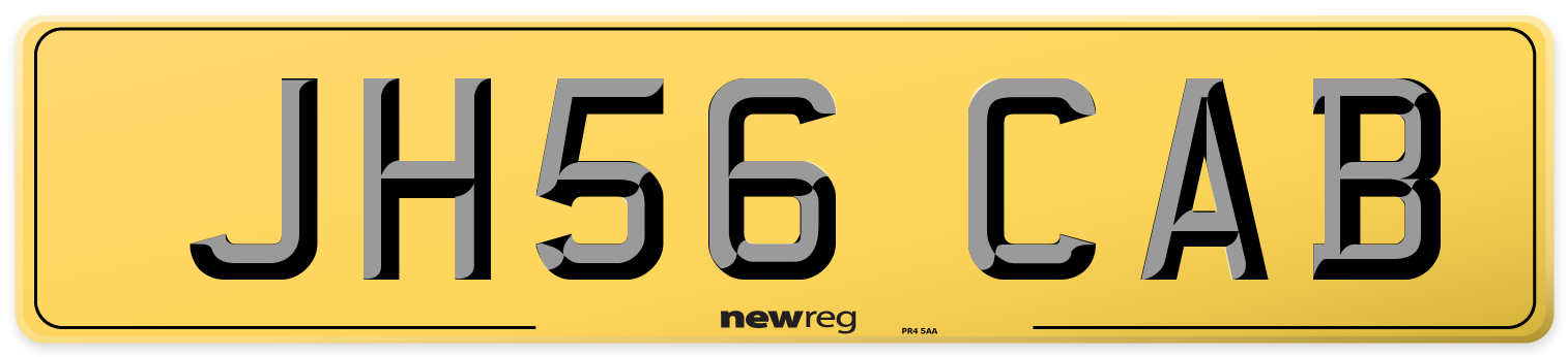 JH56 CAB Rear Number Plate