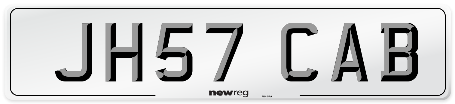JH57 CAB Front Number Plate