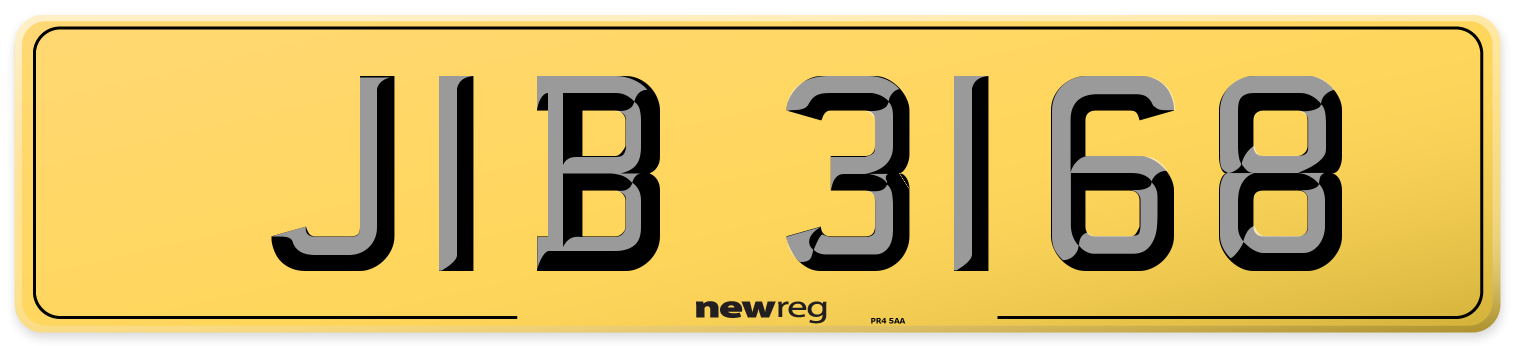 JIB 3168 Rear Number Plate