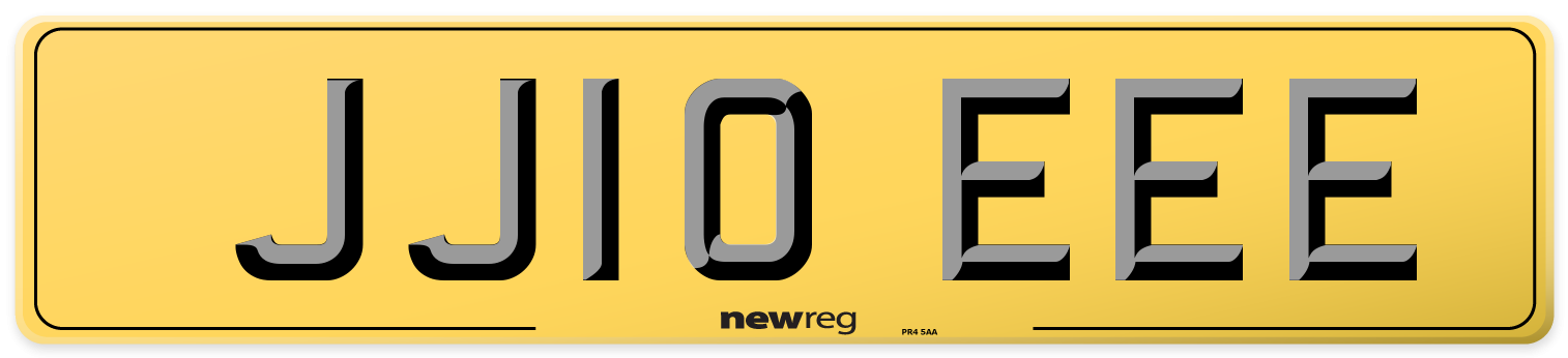 JJ10 EEE Rear Number Plate