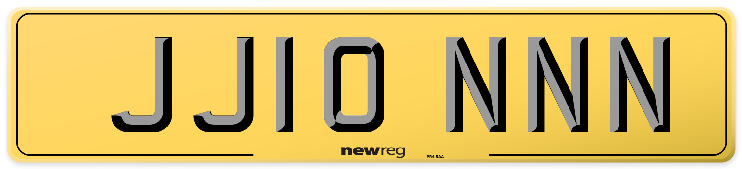JJ10 NNN Rear Number Plate