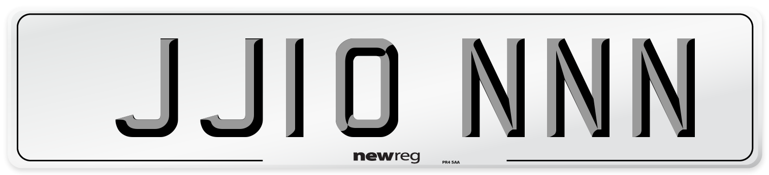 JJ10 NNN Front Number Plate