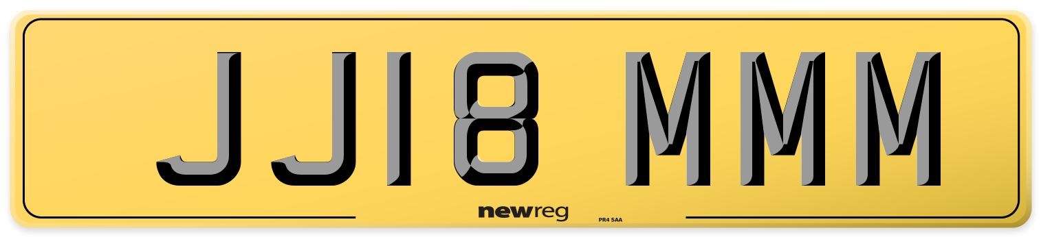 JJ18 MMM Rear Number Plate