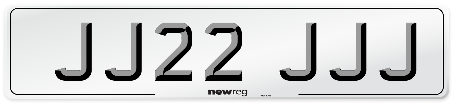 JJ22 JJJ Front Number Plate