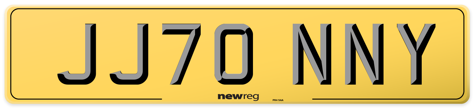 JJ70 NNY Rear Number Plate