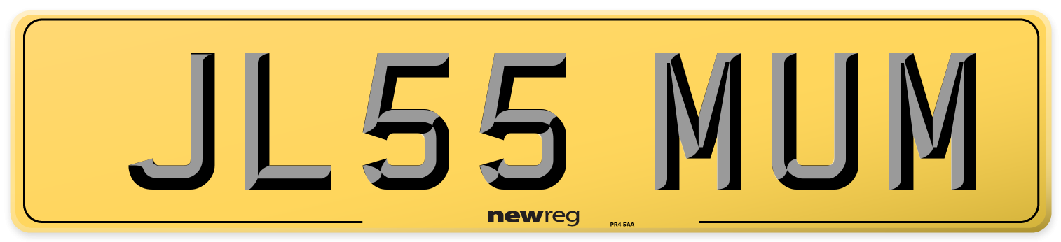 JL55 MUM Rear Number Plate