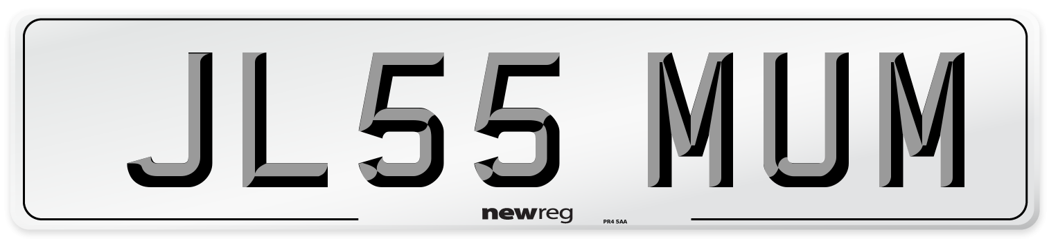 JL55 MUM Front Number Plate