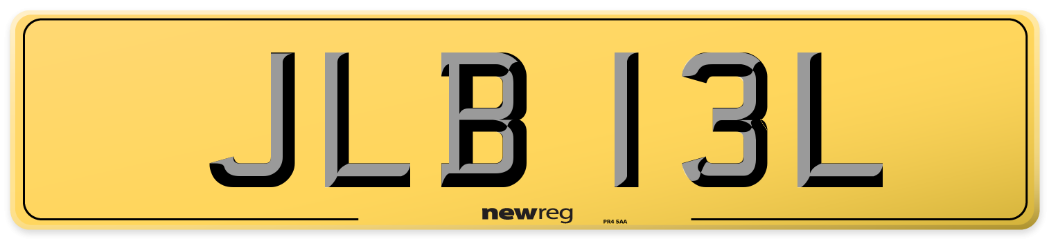 JLB 13L Rear Number Plate