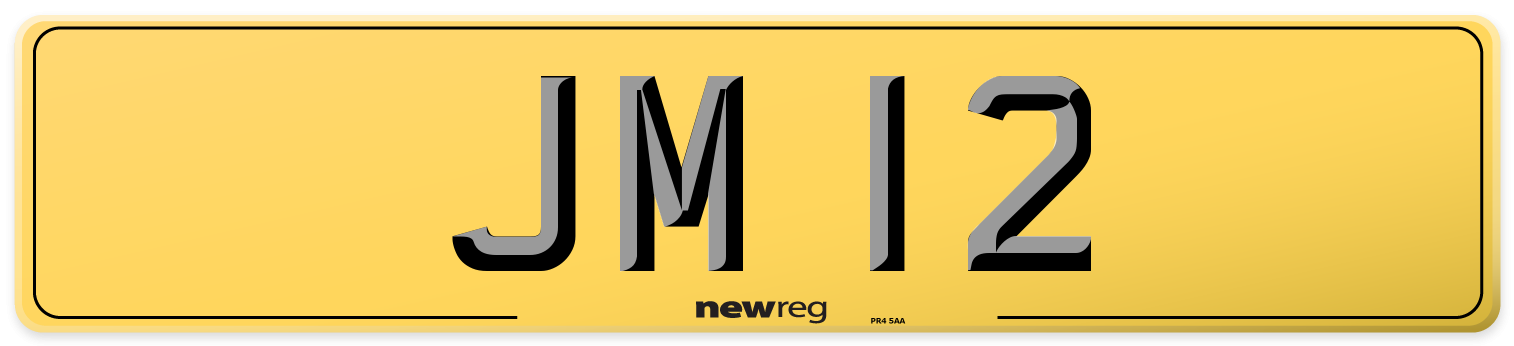 JM 12 Rear Number Plate