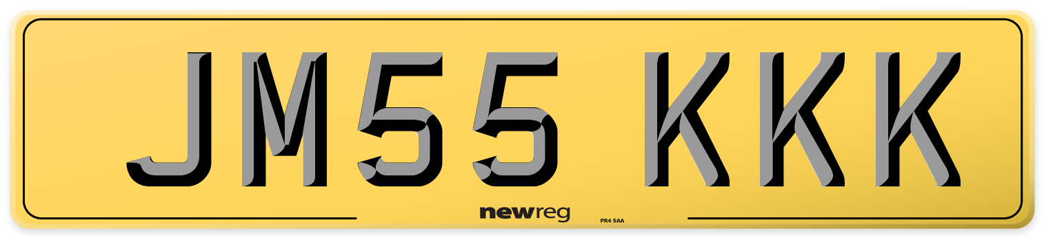 JM55 KKK Rear Number Plate