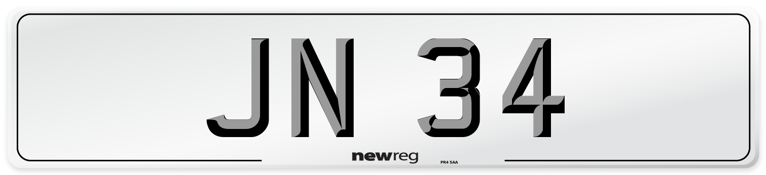 JN 34 Front Number Plate